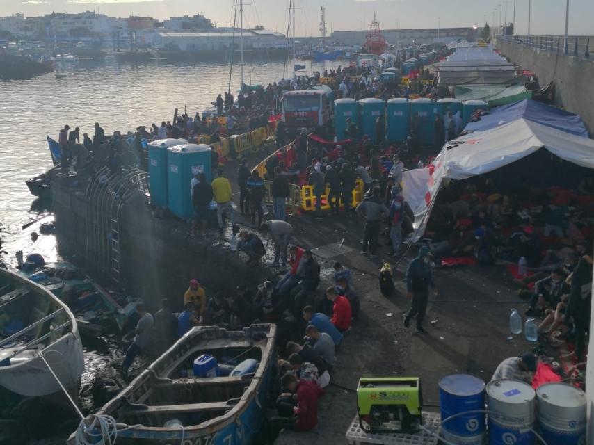 Imagen de esta semana en el muelle de Arguineguín.