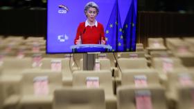 Ursula von der Leyen, durante la rueda de prensa virtual de este viernes