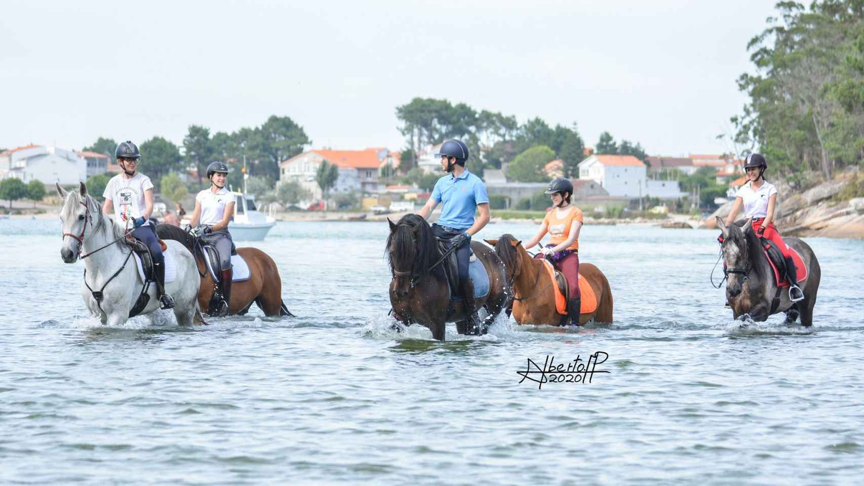 Ruta de la playa en O Grove del Club Hipico A Jranxa.