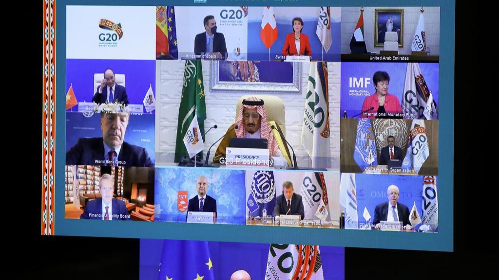 Charles Michel, en una de las reuniones virtuales del G20.