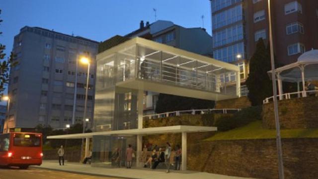 El ascensor del barrio coruñés de Os Castros.