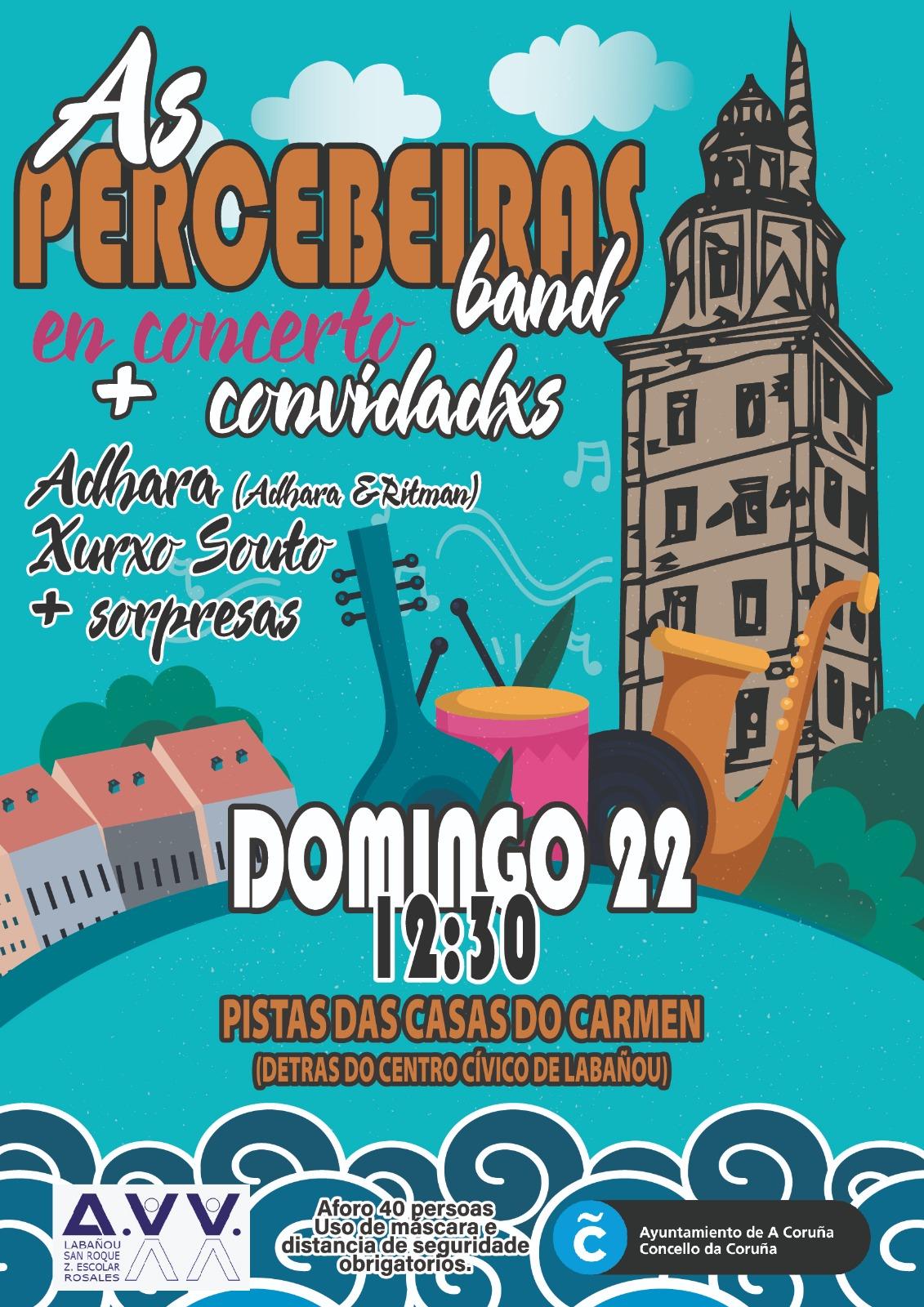El cartel del concierto de As Percebeiras Band (Cedida).