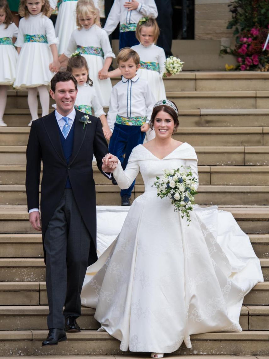 Eugenia de York y Jack Brooksbank el día de su boda.