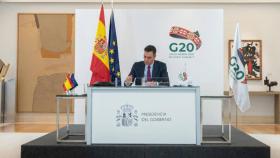 El presidente del Gobierno, Pedro Sánchez, comparece en rueda de prensa tras su participación en la segunda jornada de la Cumbre del G20. Foto. Moncloa