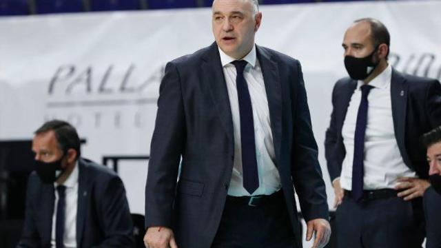 Pablo Laso durante un partido del Real Madrid