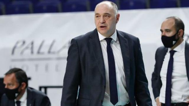 Pablo Laso durante un partido del Real Madrid