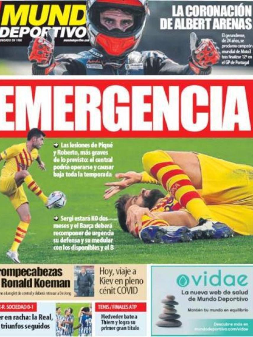 La portada del diario Mundo Deportivo (23/11/2020)