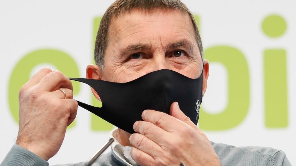 Arnaldo Otegi, líder de EH Bildu, en rueda de prensa.