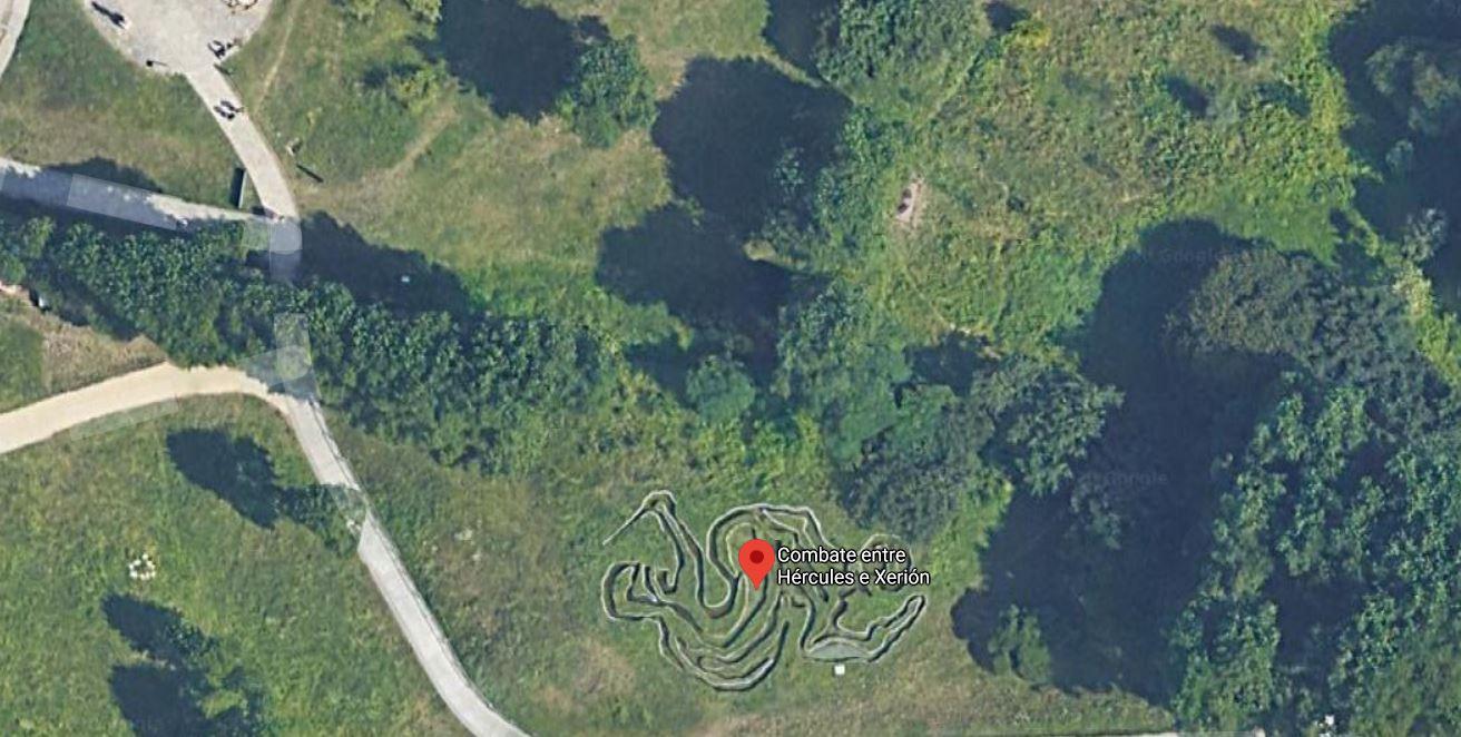 Vista aérea de la zona del estanque. Fuente: Google Maps
