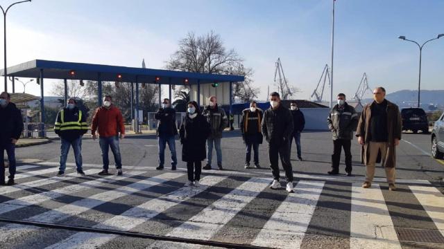 Protesta de delegados del comité de Navantia Ferrol.