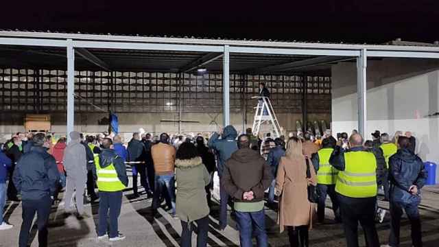 Asamblea de trabajadores de Vitrasa el pasado noviembre.