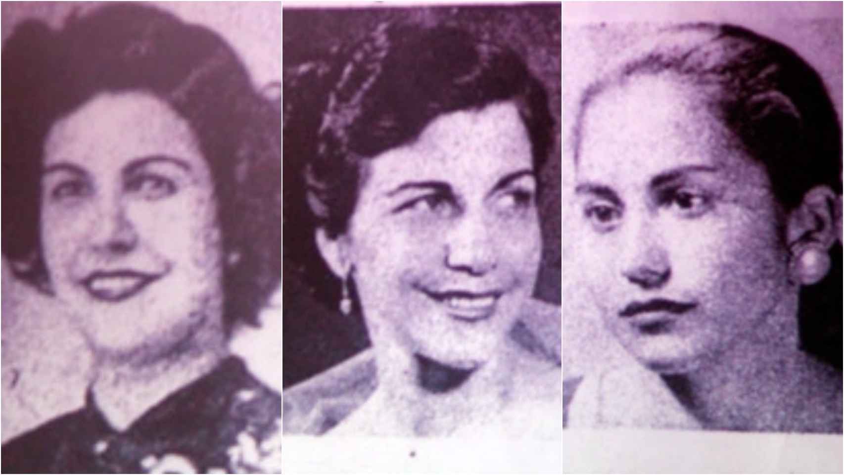 Por orden: Patria, Minerva y María Teresa Mirabal. 'Las Mariposas' asesinadas en 1960 por Trujillo.