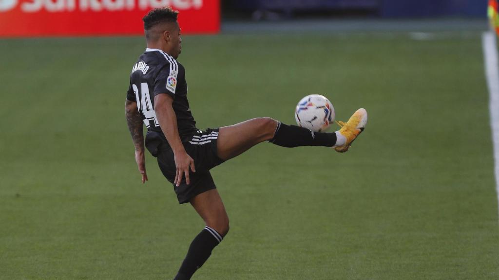 Mariano Díaz, durante un partido del Real Madrid