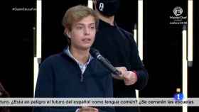 El joven durante su intervención en el debate.