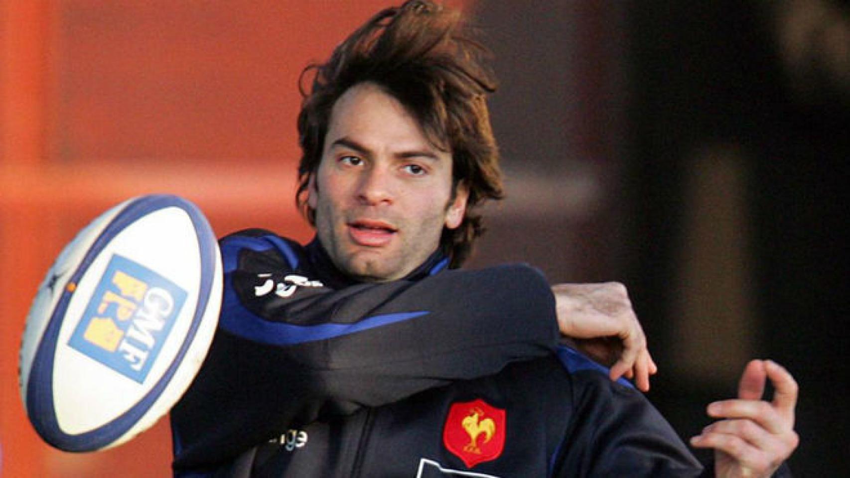 Christophe Dominici, con el chándal de la selección de rugby de Francia