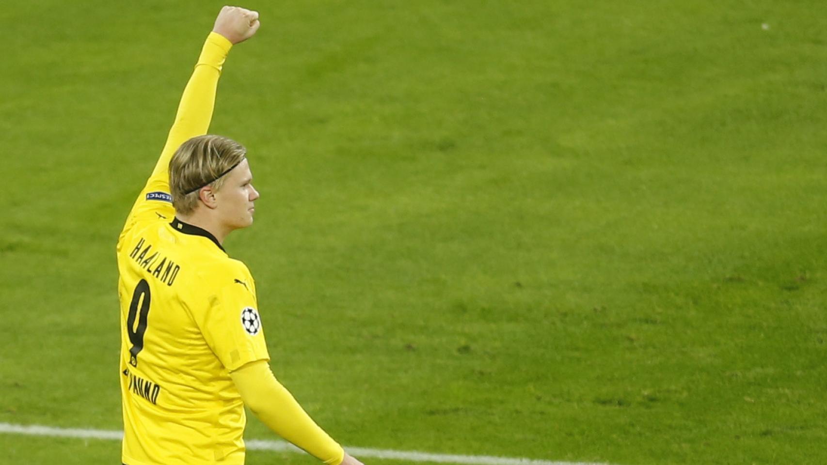 Erling Haaland, en un partido del Borussia Dortmund en la Champions 2020/2021