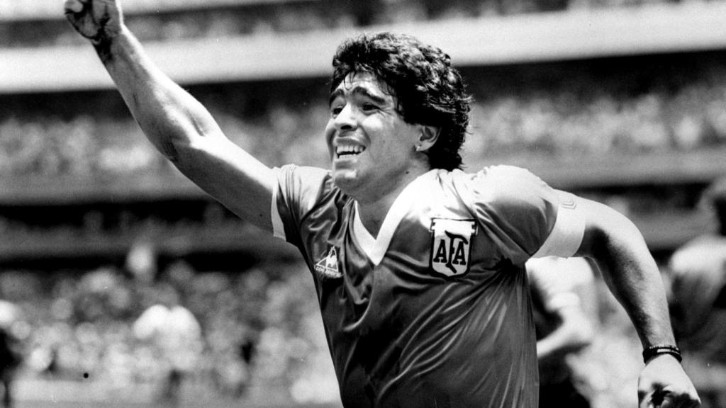 Diego Armando Maradona, tras marcar el gol a Inglaterra en el Mundial de 1986