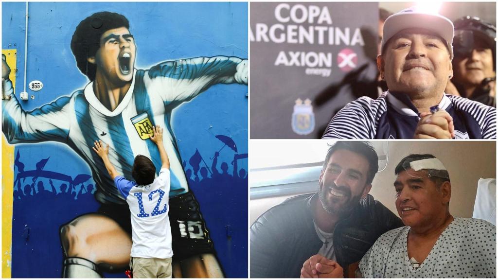 Diego Maradona, en un collage tras su muerte