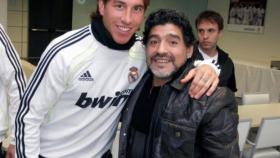 Sergio Ramos y Diego Armando Maradona