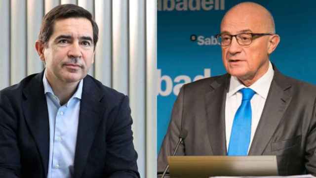 Carlos Torres, presidente de BBVA, y Josep Oliu, presidente de Sabadell.
