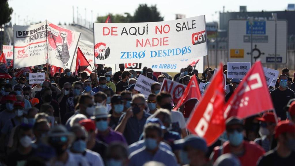 Una imagen de archivo de una protesta de los trabajadores de Airbus.