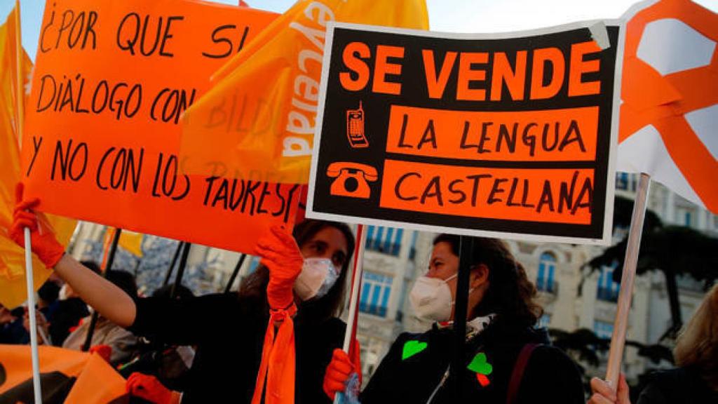 Imagen de una manifestación contra la Ley Celaá.