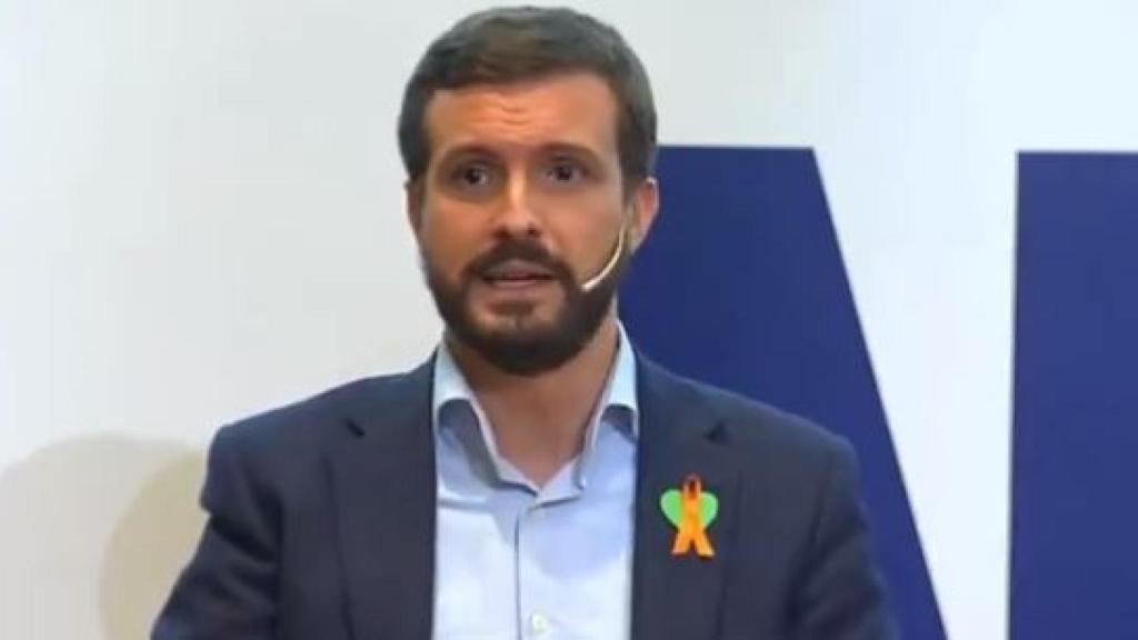 Pablo Casado durante un encuentro en Valencia este sábado.