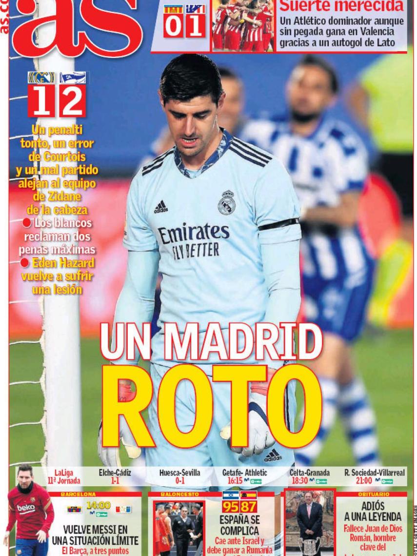 La portada del diario AS (29/11/2020)