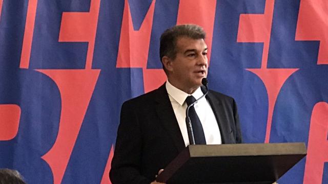 Laporta en la presentación de su candidatura a la presidencia del Barça