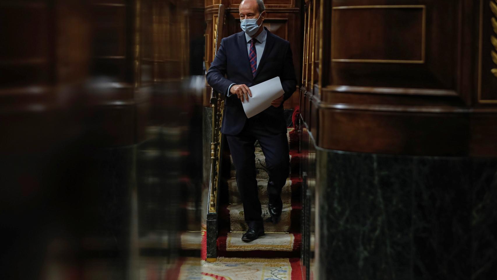 Juan Carlos Campo, ministro de Justicia, tras su discurso en el Congreso.