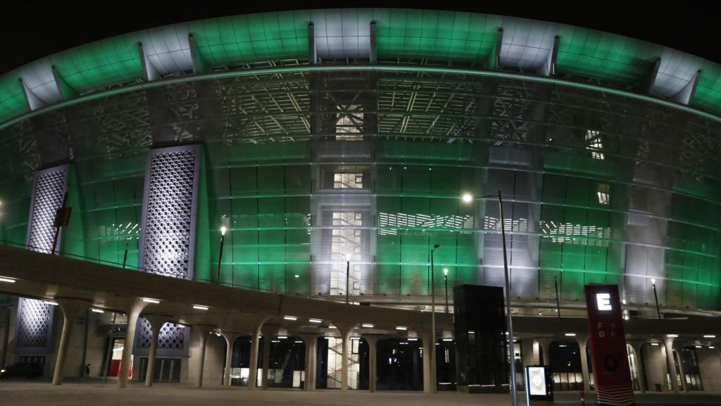 Vista general de la fachada del Puskas Arena de Budapest