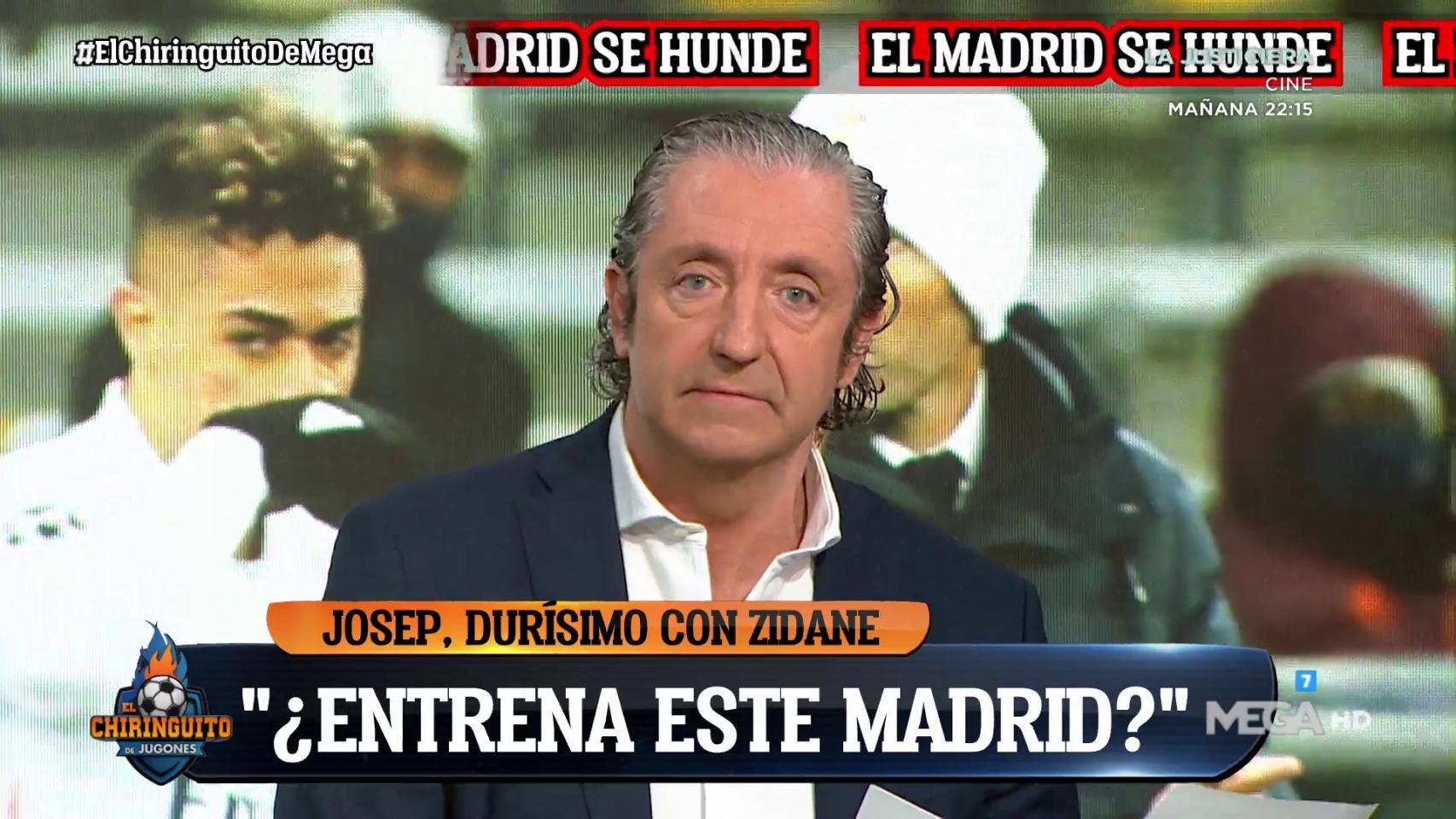 Josep Pedrerol, en El Chiringuito de Jugones. Twitter (@elchiriguitotv)