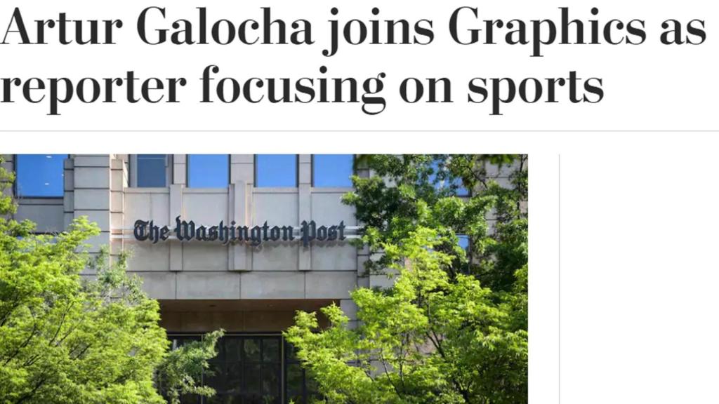 Noticia del The Washington Post sobre el fichaje de Artur Galocha.