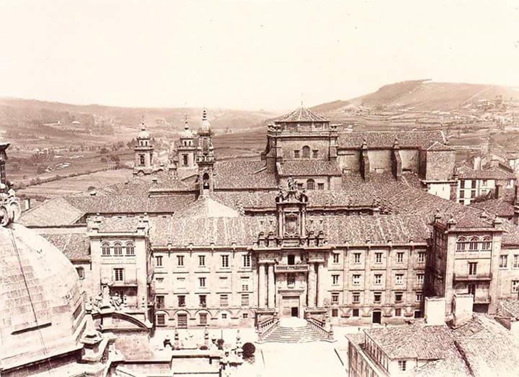 San Martiño Pinario en una imagen de 1900 (Compostela Verde).