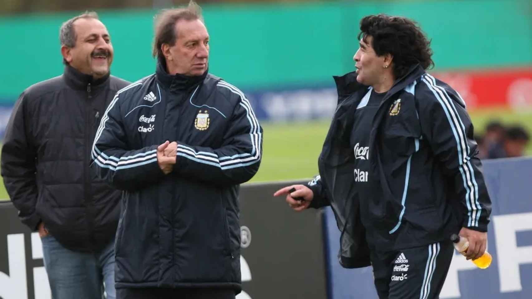 Bilardo y Maradona en 2009 en la selección argentina