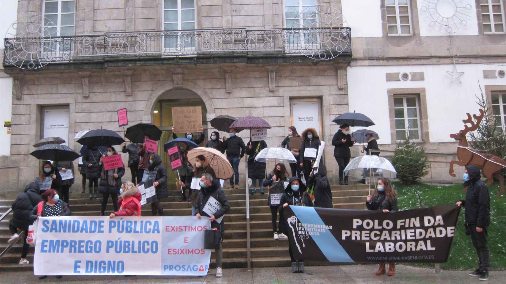 Imagen de archivo de una protesta de enfermeras en Vigo.