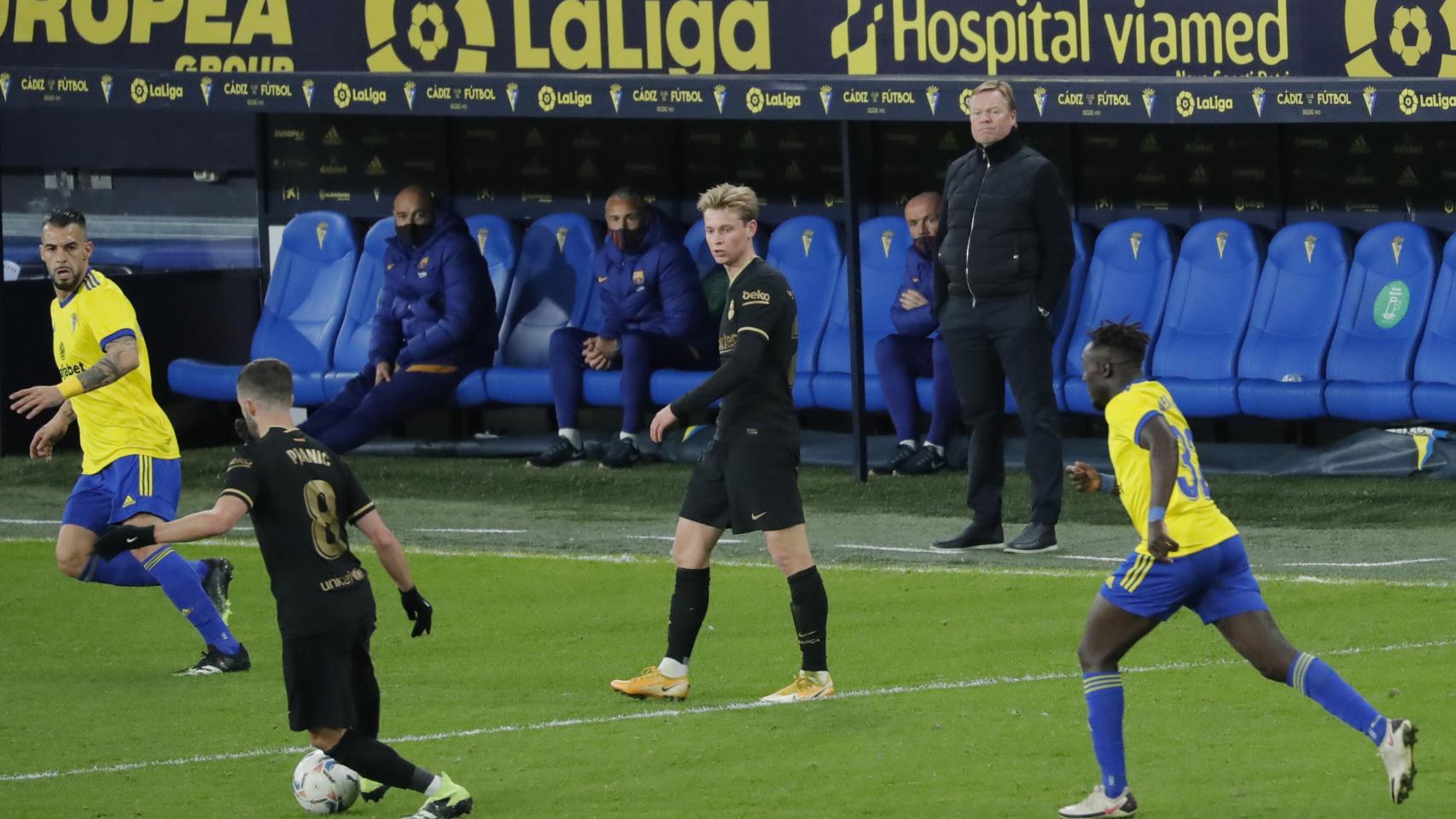 Ronald Koeman, durante el Cádiz - Barcelona de La Liga