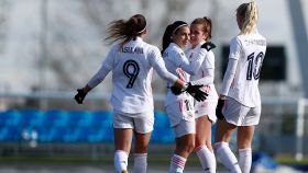 El Real Madrid Femenino celebra un gol contra el Sevilla Femenino