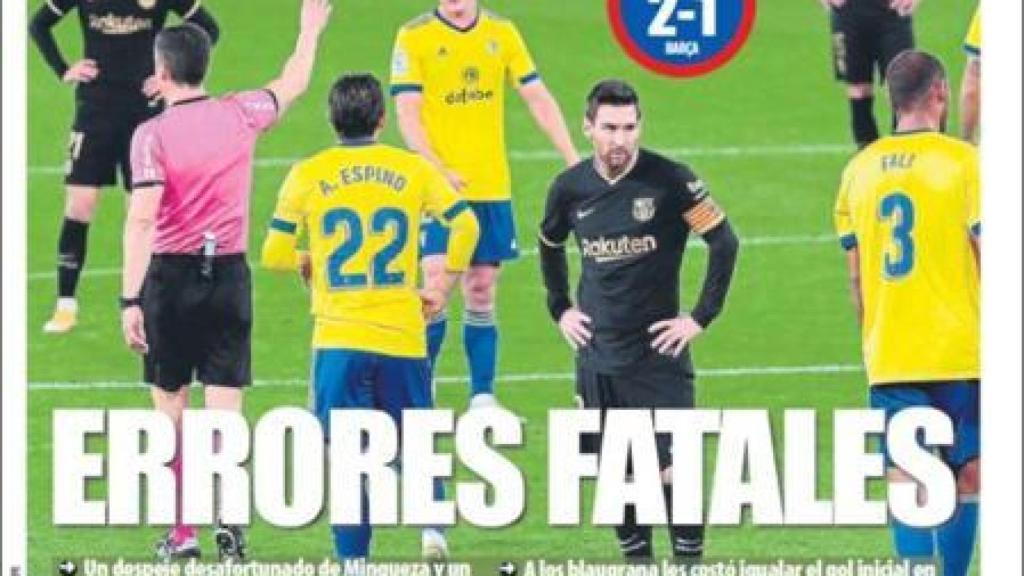 La portada del diario Mundo Deportivo (06/12/2020)