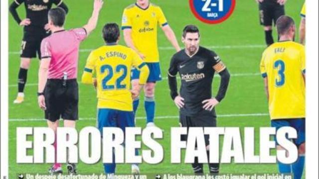 La portada del diario Mundo Deportivo (06/12/2020)