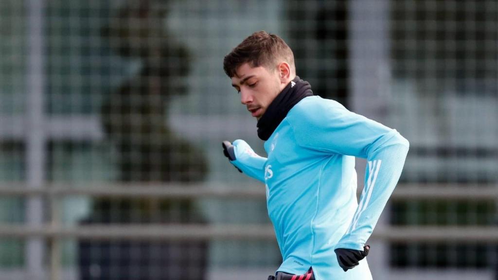 Fede Valverde, durante un entrenamiento con el Real Madrid