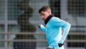 Fede Valverde, durante un entrenamiento con el Real Madrid