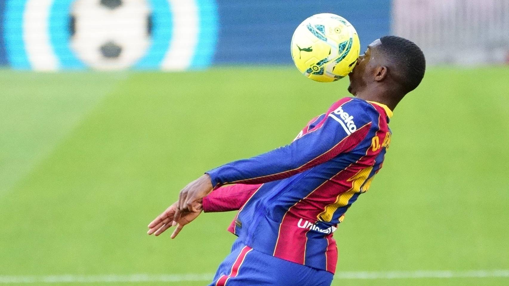 Ousmane Dembélé, durante un partido con el Barça