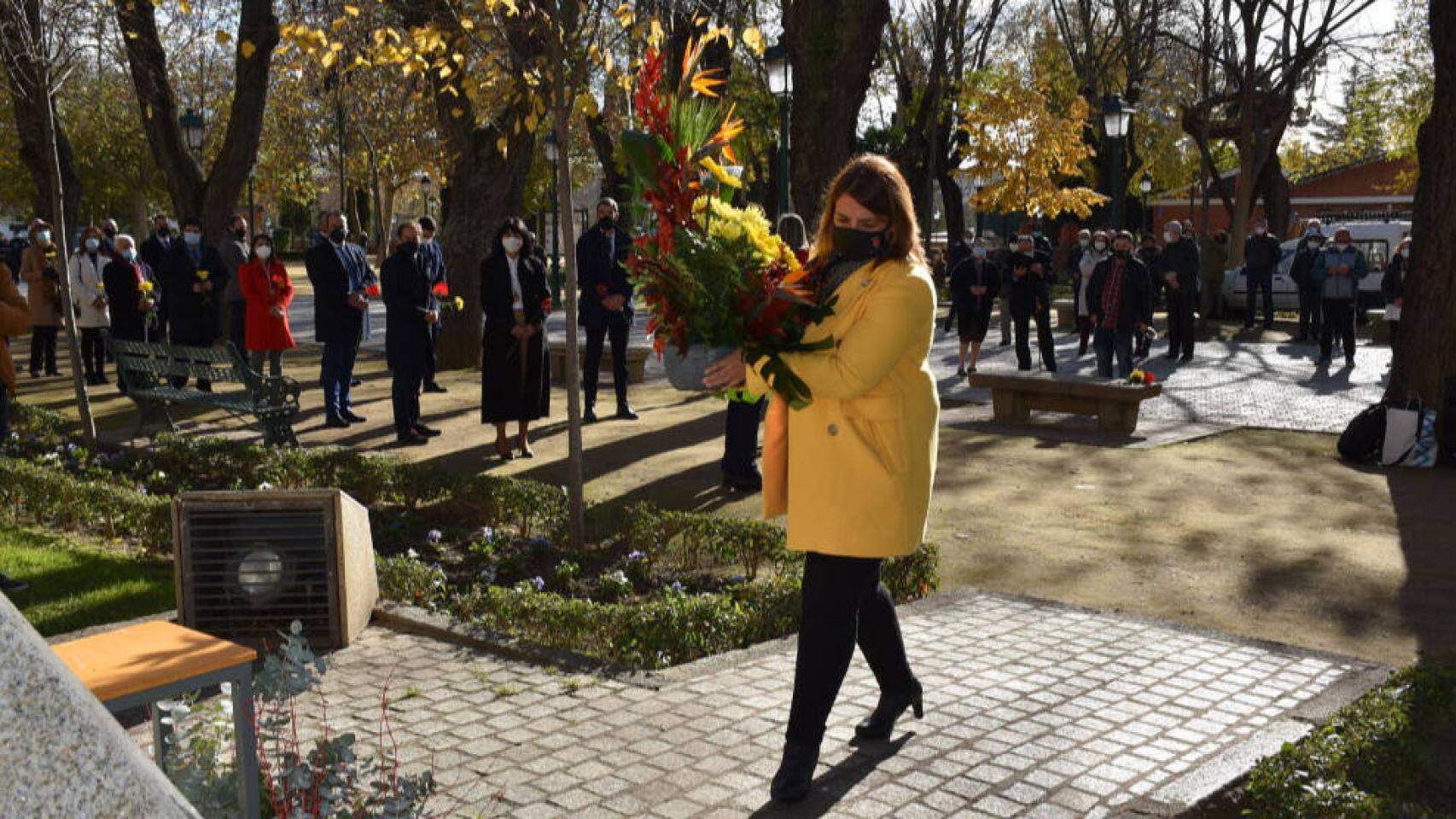 La alcaldesa de Talavera, Tita García, este domingo en el Homenaje a la Constitución celebrado en la ciudad