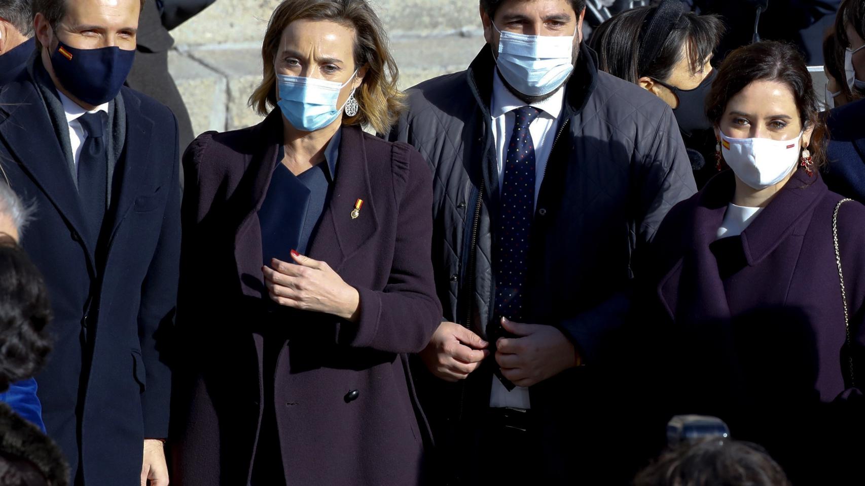 Pablo Casado, Cuca Gamarra, Fernando López Miras e Isabel Díaz Ayuso, en el Congreso.