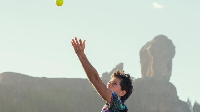 Carla Suárez durante un entrenamiento en Gran Canaria