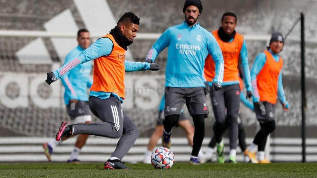 Casemiro e Isco, en un entrenamiento del Real Madrid