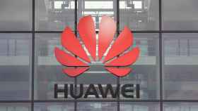 FILE PHOTO: Huawei logo is pictured on the headquarters building in Reading
