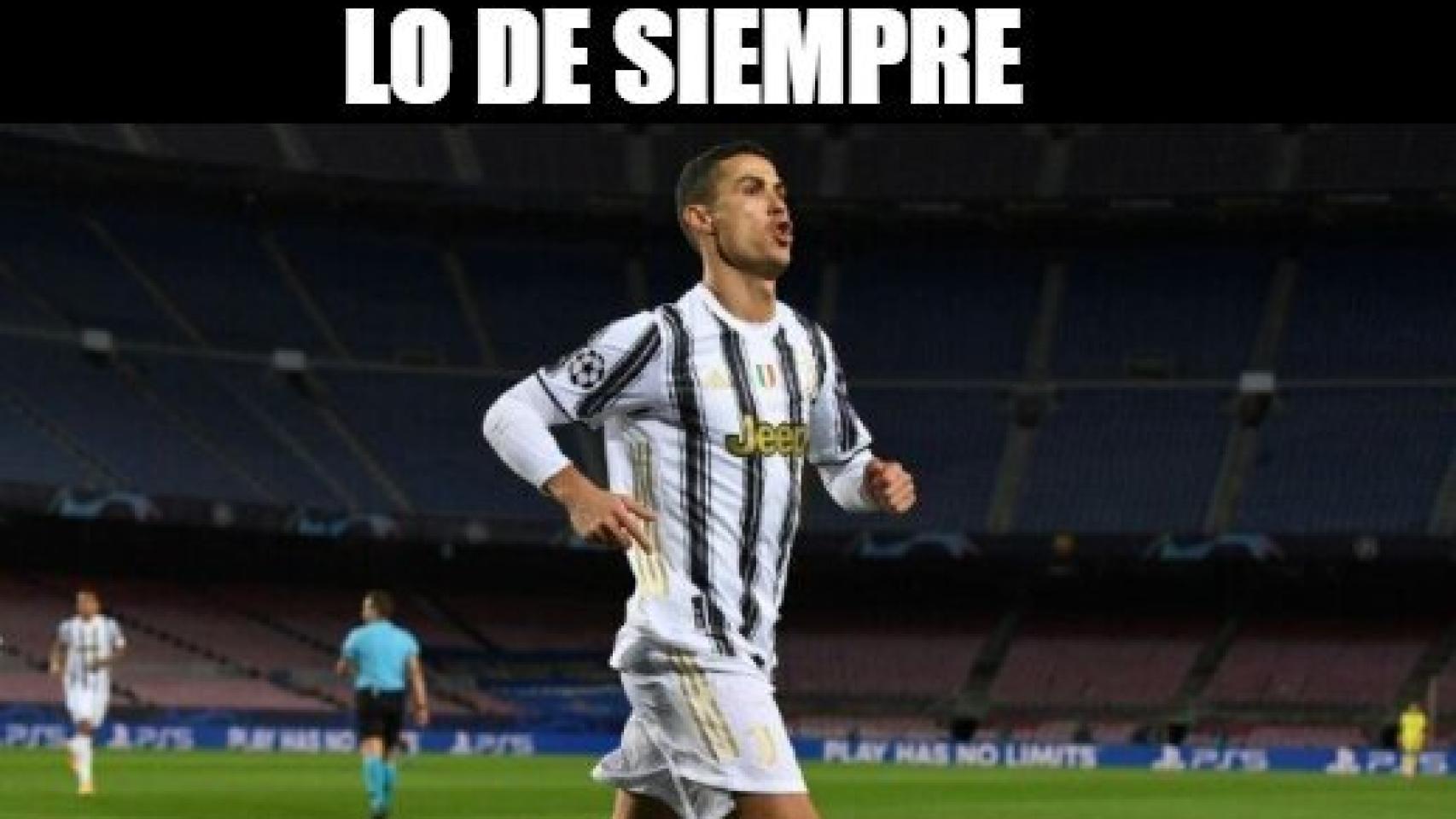 Meme del Barcelona - Juventus de la Champions League