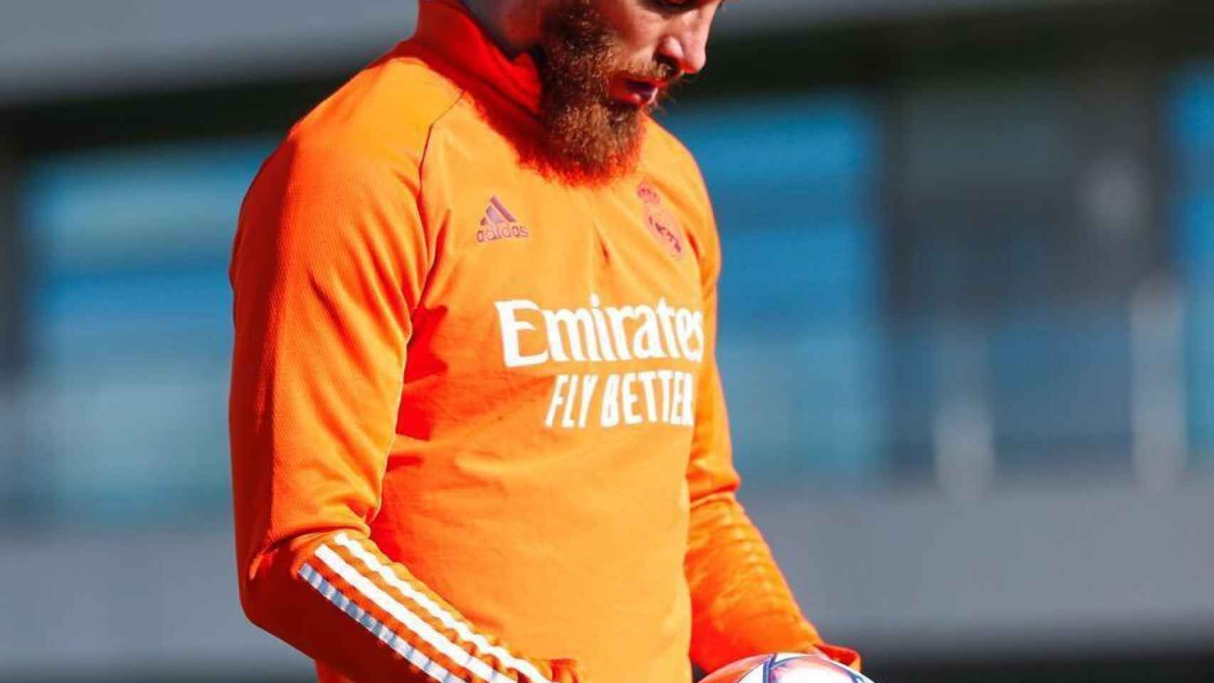 Sergio Ramos durante un entrenamiento